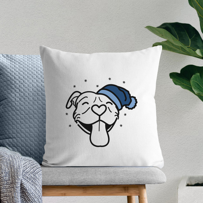 Beanie Winter Dog Breed Throw Pillow Cover -50+ Breeds
