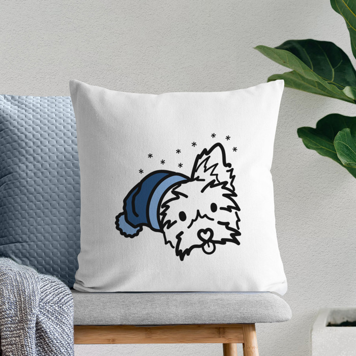 Beanie Winter Dog Breed Throw Pillow Cover -50+ Breeds