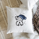 Mini Schnauzer Beanie Winter Dog Breed Throw Pillow Cover -50+ Breeds