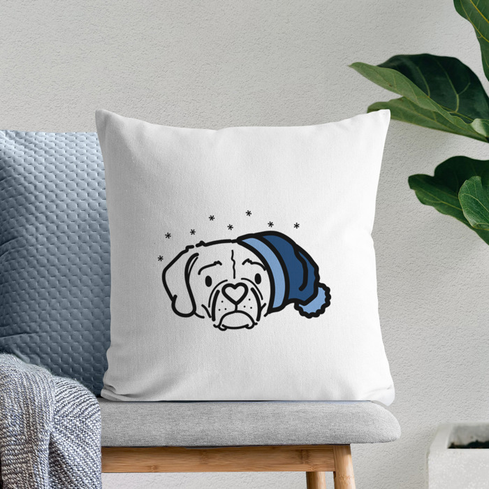 Beanie Winter Dog Breed Throw Pillow Cover -50+ Breeds