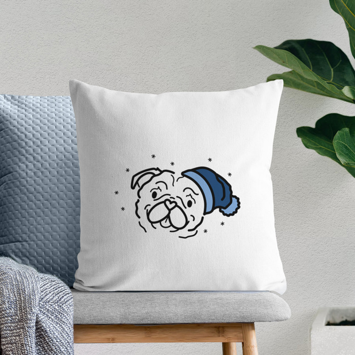 Beanie Winter Dog Breed Throw Pillow Cover -50+ Breeds