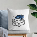Toy Poodle Beanie Winter Dog Breed Throw Pillow Cover -50+ Breeds