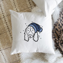 Springer Spaniel Beanie Winter Dog Breed Throw Pillow Cover -50+ Breeds