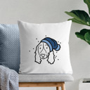 Springer Spaniel Beanie Winter Dog Breed Throw Pillow Cover -50+ Breeds