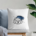 Cockapoo Beanie Winter Dog Breed Throw Pillow Cover -50+ Breeds