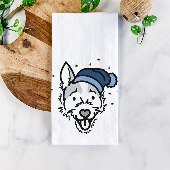 Winter Beanie Dog  Breed Tea Towel - 50+ Breeds