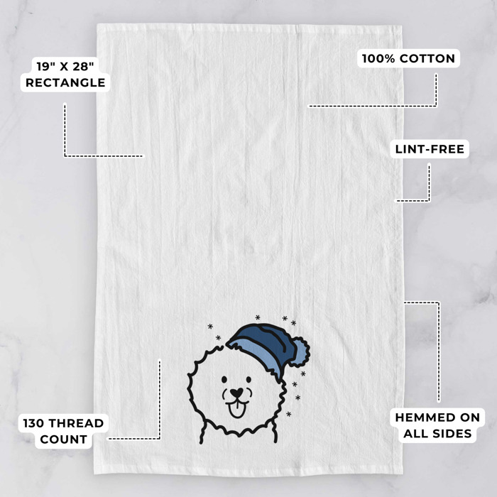 Winter Beanie Dog  Breed Tea Towel - 50+ Breeds