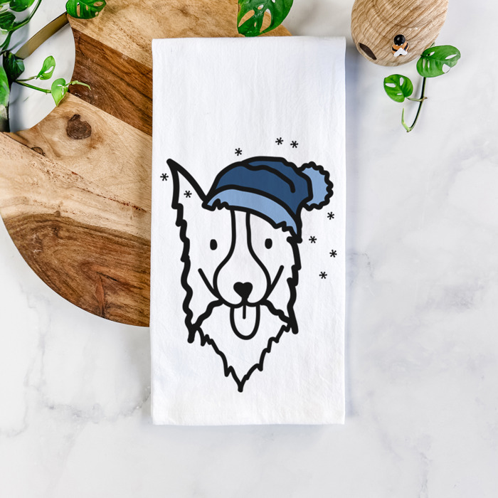 Winter Beanie Dog  Breed Tea Towel - 50+ Breeds