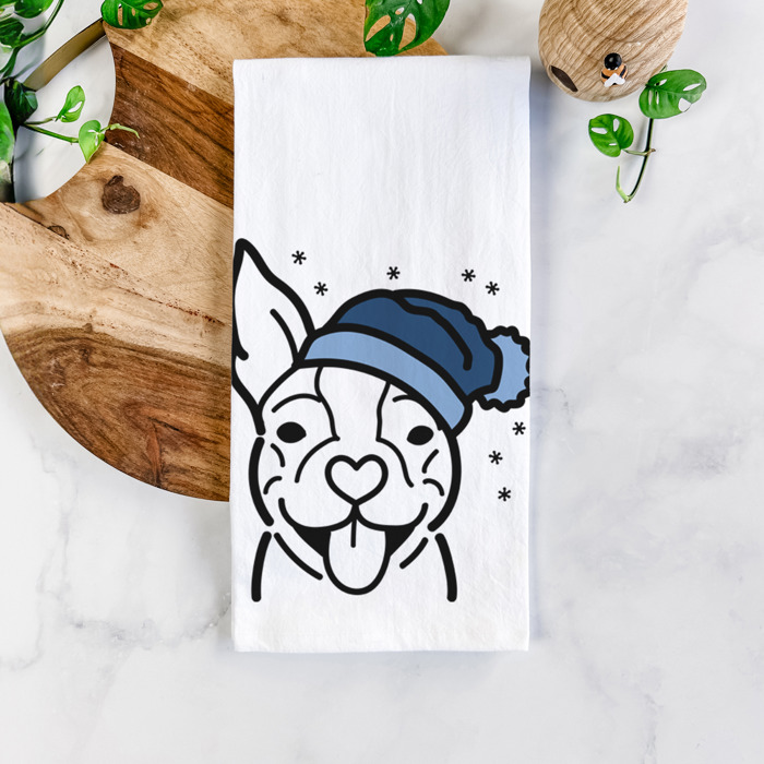 Winter Beanie Dog  Breed Tea Towel - 50+ Breeds