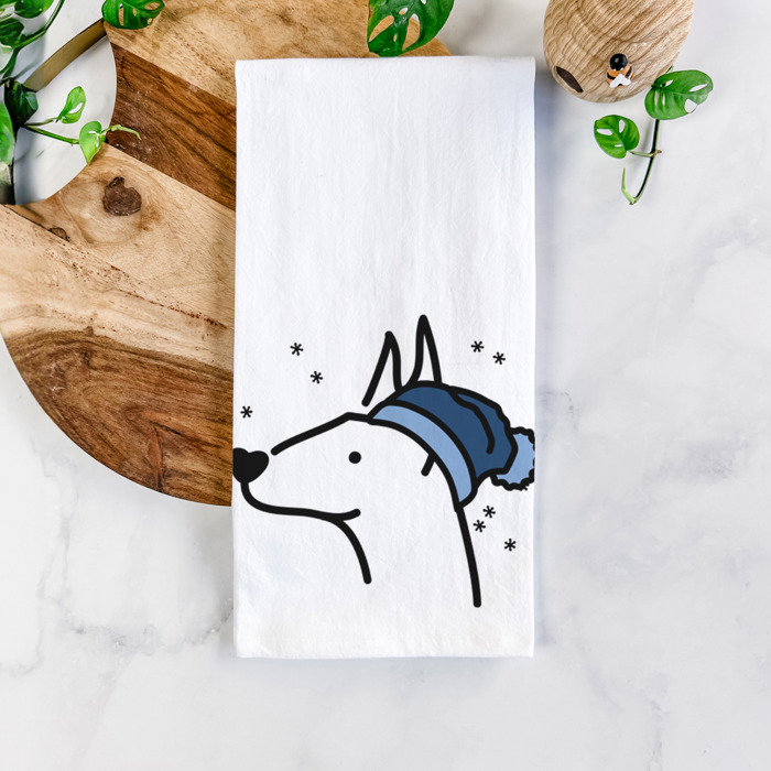 Winter Beanie Dog  Breed Tea Towel - 50+ Breeds