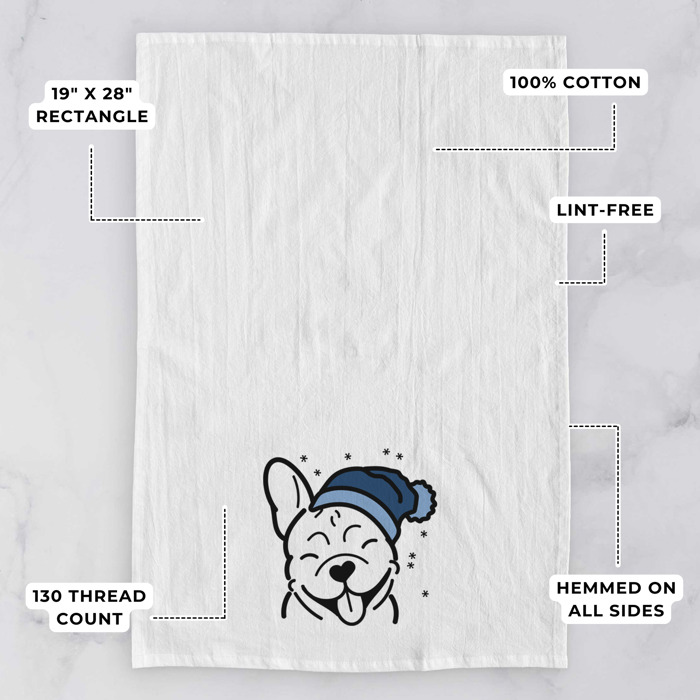 Winter Beanie Dog  Breed Tea Towel - 50+ Breeds