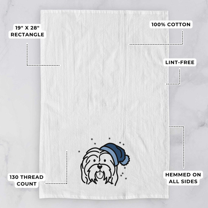 Winter Beanie Dog  Breed Tea Towel - 50+ Breeds
