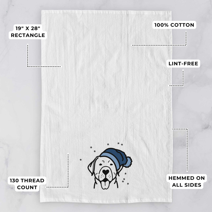 Winter Beanie Dog  Breed Tea Towel - 50+ Breeds