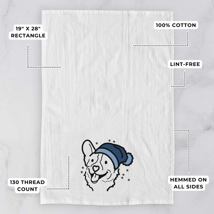 Winter Beanie Dog  Breed Tea Towel - 50+ Breeds
