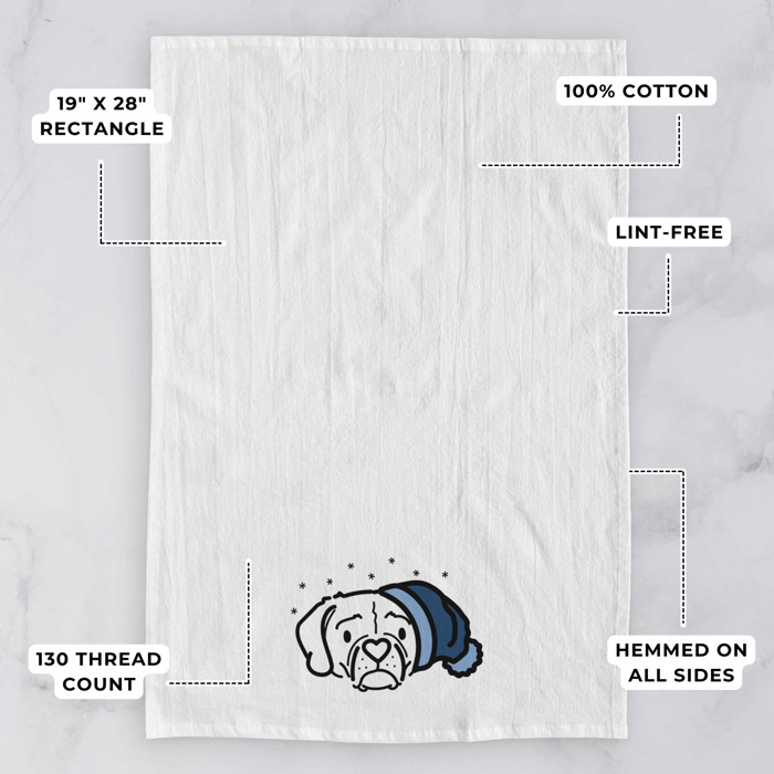 Winter Beanie Dog  Breed Tea Towel - 50+ Breeds