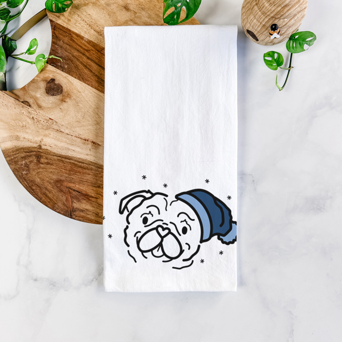 Winter Beanie Dog  Breed Tea Towel - 50+ Breeds