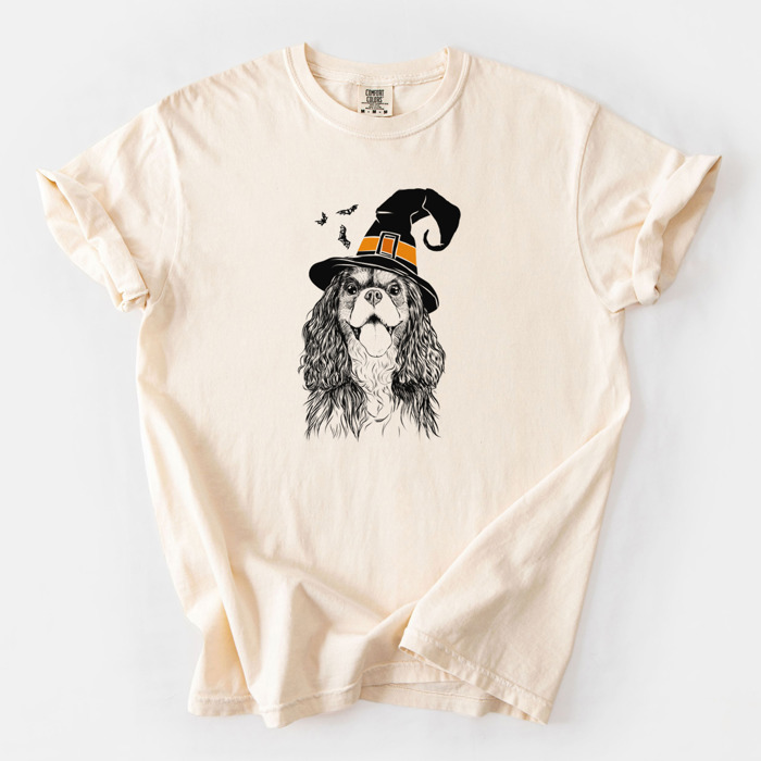 Halloween Witch Dog Comfort Colors T-shirts - 25+ Dog Breeds