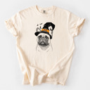 Large Ivory - French Bulldog Halloween Witch Dog Comfort Colors T-shirts - 25+ Dog Breeds