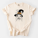 Large Ivory - Corgi Halloween Witch Dog Comfort Colors T-shirts - 25+ Dog Breeds