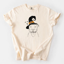 Medium Ivory - Pitbull Halloween Witch Dog Comfort Colors T-shirts - 25+ Dog Breeds