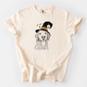XXL Ivory - Golden Retriever Halloween Witch Dog Comfort Colors T-shirts - 25+ Dog Breeds