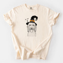 Large Ivory - Goldendoodle Halloween Witch Dog Comfort Colors T-shirts - 25+ Dog Breeds