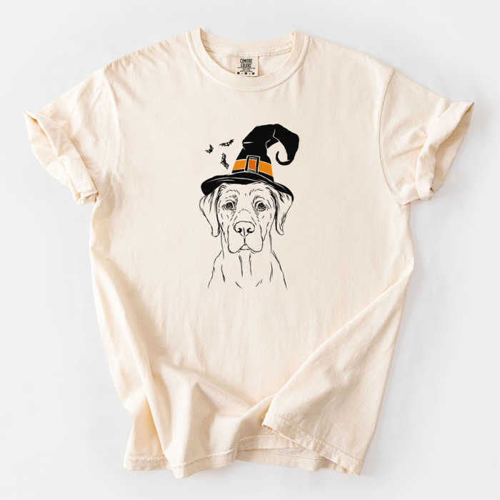Halloween Witch Dog Comfort Colors T-shirts - 25+ Dog Breeds