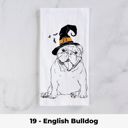 19 - English Bulldog Halloween Dog Tea Towel - 25+ Breeds