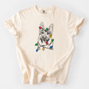 XXL Ivory - German Shepherd Christmas Lights Dog Breed Comfort Colors T-shirts - 40+ Dog Breeds