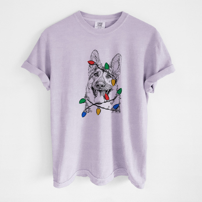 Christmas Lights Dog Breed Comfort Colors T-shirts - 40+ Dog Breeds