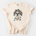 Medium Ivory - German Shorthaired Pointer Christmas Lights Dog Breed Comfort Colors T-shirts - 40+ Dog Breeds