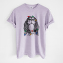 XXL Orchid - Cavalier King Charles Christmas Lights Dog Breed Comfort Colors T-shirts - 40+ Dog Breeds
