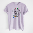Small Orchid - Bichon Frise Christmas Lights Dog Breed Comfort Colors T-shirts - 40+ Dog Breeds