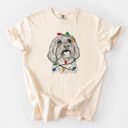 XXL Ivory - Cavapoo Christmas Lights Dog Breed Comfort Colors T-shirts - 40+ Dog Breeds