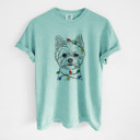 XL Chalky Mint - Yorkie Christmas Lights Dog Breed Comfort Colors T-shirts - 40+ Dog Breeds