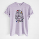 Large Orchid - Cockapoo Christmas Lights Dog Breed Comfort Colors T-shirts - 40+ Dog Breeds