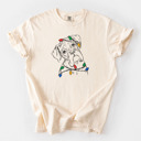 Small Ivory - Boxer Christmas Lights Dog Breed Comfort Colors T-shirts - 40+ Dog Breeds
