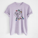 Large Orchid - Boxer Christmas Lights Dog Breed Comfort Colors T-shirts - 40+ Dog Breeds