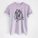 Large Orchid - Basset Hound Christmas Lights Dog Breed Comfort Colors T-shirts - 40+ Dog Breeds