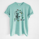 Large Chalky Mint - Labrador Retriever 2 Christmas Lights Dog Breed Comfort Colors T-shirts - 40+ Dog Breeds