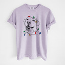 Large Orchid - Labrador Retriever 2 Christmas Lights Dog Breed Comfort Colors T-shirts - 40+ Dog Breeds