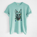 Medium Chalky Mint - Belgian Malinois Christmas Lights Dog Breed Comfort Colors T-shirts - 40+ Dog Breeds