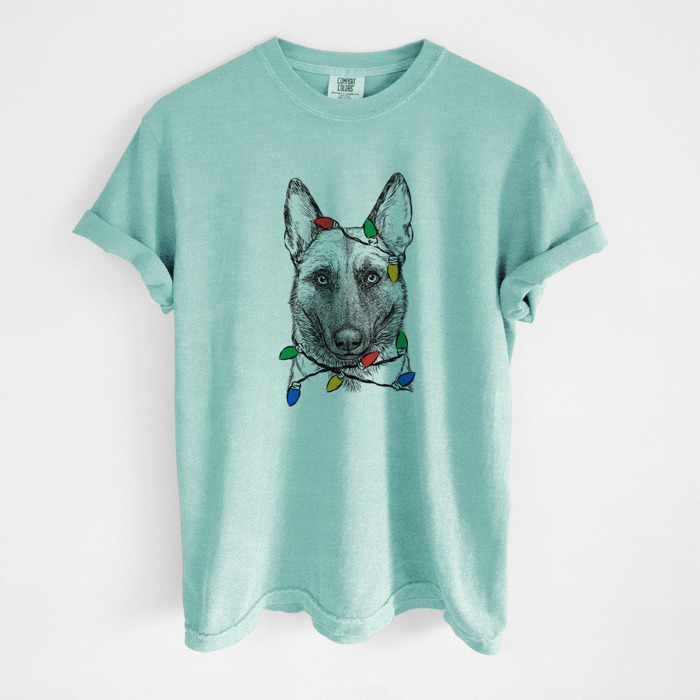 Christmas Lights Dog Breed Comfort Colors T-shirts - 40+ Dog Breeds