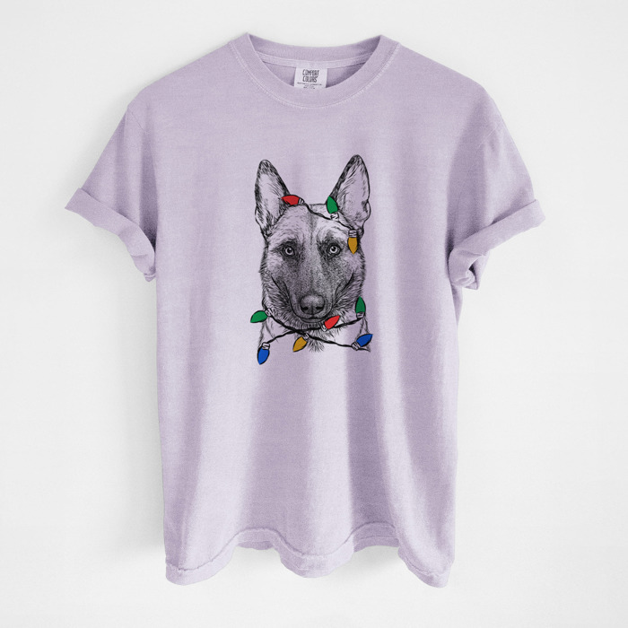 Christmas Lights Dog Breed Comfort Colors T-shirts - 40+ Dog Breeds