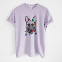 XL Orchid - Belgian Malinois Christmas Lights Dog Breed Comfort Colors T-shirts - 40+ Dog Breeds