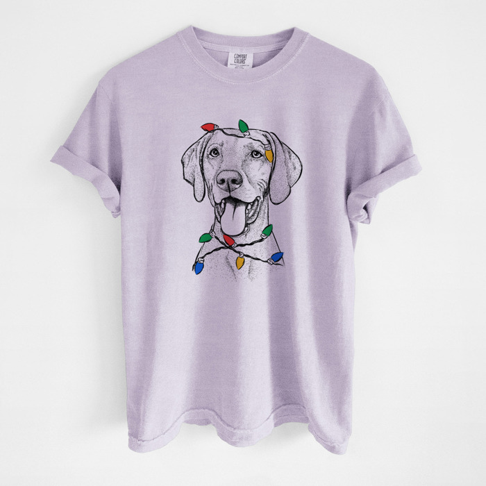 Christmas Lights Dog Breed Comfort Colors T-shirts - 40+ Dog Breeds