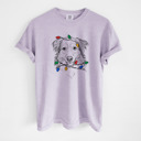 Large Orchid - Australian Shepherd Christmas Lights Dog Breed Comfort Colors T-shirts - 40+ Dog Breeds