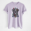 XXL Orchid - Black Lab Christmas Lights Dog Breed Comfort Colors T-shirts - 40+ Dog Breeds