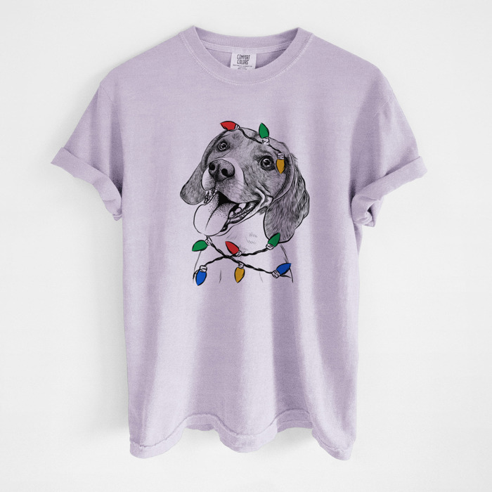 Christmas Lights Dog Breed Comfort Colors T-shirts - 40+ Dog Breeds
