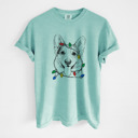 XL Chalky Mint - Corgi Christmas Lights Dog Breed Comfort Colors T-shirts - 40+ Dog Breeds